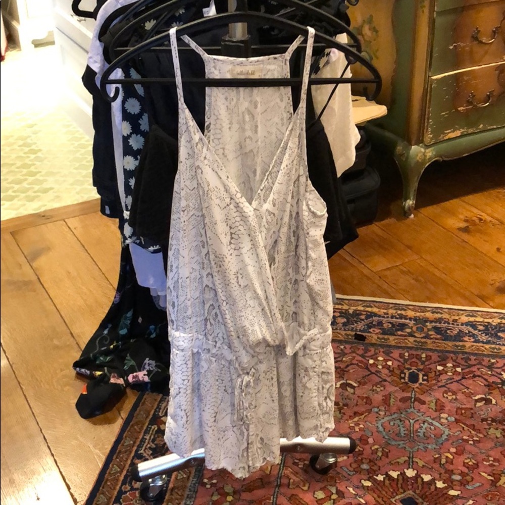 Grey and white snake print romper!